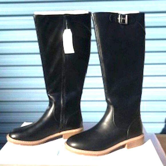 Tall Riding Boots . Size: 10 . w/ Side Zip Closure & Memory Foam . Time and Tru - Picture 1 of 8